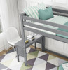 Grandview Gray Twin Loft Bed with Desk Top View Room