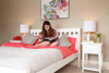 Crystal White Queen Bed Right Angled View with Teen Room