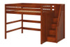 Hayes Chestnut Queen Loft Bed with Stairs