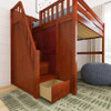 Hayes Chestnut Queen Loft Bed with Stairs Drawer Detail Room