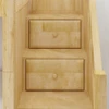 Hayes Natural Queen Loft Bed with Stairs Staircase Detail Room