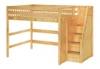 Hayes Natural Queen Loft Bed with Stairs