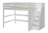 Hayes White Queen Loft Bed with Stairs