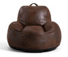 Big Joe Nestle Vegan Leather Bean Bag Chair Front View Espresso