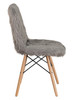 Gray Yeti Faux Fur Teen Chairs Side View