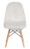 White Yeti Faux Fur Teen Chairs Front View