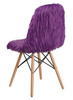 Purple Yeti Faux Fur Teen Chairs Back View