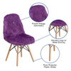 Purple Yeti Faux Fur Teen Chairs Front View Details