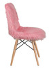 Light Pink Yeti Faux Fur Teen Chairs Side View
