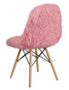 Light Pink Yeti Faux Fur Teen Chairs Back View