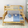 Washburn Natural Twin over Full Adult Bunk Beds-Panel Ends Front View Room