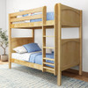 Washburn Natural Twin Size Adult Bunk Beds-Panel Ends Angled View Room
