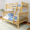 Washburn Natural Twin over Full Adult Bunk Beds-Slatted Ends Angled View Room