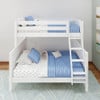 Sheridan White Twin over Full Adult Bunk Beds-Panel Ends Front View Room