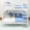 Sheridan White Full Size Adult Bunk Beds-Slatted Ends Front View Room
