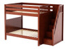 Upton Chestnut Full over Full Bunk Beds with Stairs-Panel