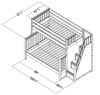 Washburn Natural Twin over Full Bunk Bed with Stairs Dimensions