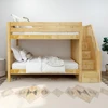 Washburn Natural Twin over Full Bunk Bed with Stairs-Slatted Room