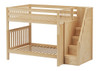 Washburn Natural Full over Full Bunk Beds with Stairs-Slatted