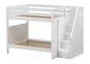 Sheridan White Full over Full Bunk Beds with Stairs-Panel