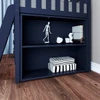 Baldwin Blue Twin Low Loft Bed with Storage Bookcase Detail
