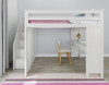 Anaya White Full Size Loft Bed with Desk Front View Room
