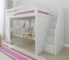 Anaya White Full Size Loft Bed with Desk Room
