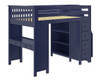 Braxton Blue All in One Full Size Loft Bed Left Side Angled View