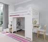 Anaya White All in One Full Size Loft Bed Drawers Open Room
