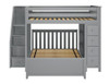 Almere Gray Full over Full L Shaped Bunk Beds Front View