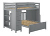 Almere Gray Full over Full L Shaped Bunk Beds Left Side Angled View