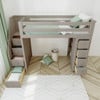 Kivik Sand Twin Loft Bed with Stairs Front Drawers Open View