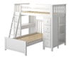 Chelsea White L Shape Loft Bed Right Side Angled View 2