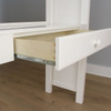 Chelsea White L Shape Loft Bed Desk Drawer Detail