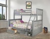 Cassia Gray Twin over Queen Bunk Bed shown with Optional Set of 2 XL Under Bed Storage Drawers with Cubby Room