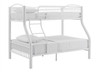 Ember White Metal Bunk Beds Twin over Full Angled View