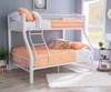 Ember White Metal Bunk Beds Twin over Full Room