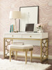 Antoinette White and Gold Desk shown with Optional Gold Stool Room