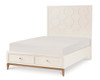 Antoinette White and Gold Full Size Bed with Storage