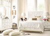 Antoinette White and Gold Full Size Bed with Storage Room