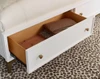 Antoinette White and Gold Bed with Storage Drawer Detail