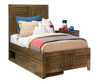 Cinnamon Ranch Kids Twin Bed Frame shown with Optional Set of 2 Under Bed Storage Drawers