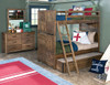 Cinnamon Ranch Twin Bunk Beds for Kids shown with Optional Twin Storage Trundle Room