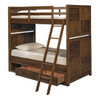Cinnamon Ranch Twin Bunk Beds for Kids shown with Optional Set of 2 Under Bed Storage Drawers