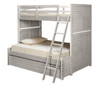White Rock Twin over Full Bunk Beds for Kids shown with Optional Twin Storage Trundle Open