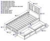 Kani Walnut Twin Platform Bed Frame with Optional Set of 2 Storage Drawers Dimensions