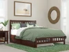 Kani Walnut Queen Size Platform Bed Frame shown with Optional Twin XL Trundle Closed Room