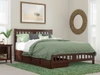 Kani Walnut Queen Size Platform Bed Frame shown with Optional Set of 2 Storage Drawers Closed Room