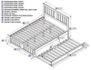 Kani Walnut Queen Size Platform Bed Frame with Optional Twin XL Trundle Dimensions