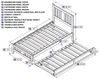 Elba Gray Twin Platform Bed Frame with Optional Twin Size Trundle Dimensions